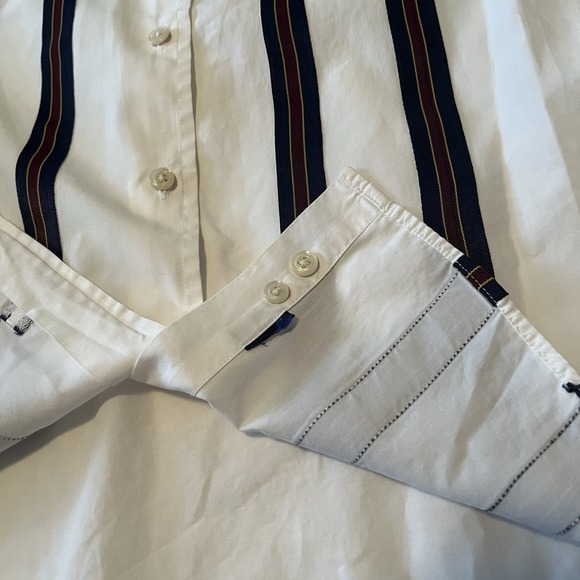 Vtg 90s Tommy Hilfiger Long Sleeve Button Up Shirt Womens Sz 8 White Preppy - Picture 8 of 10